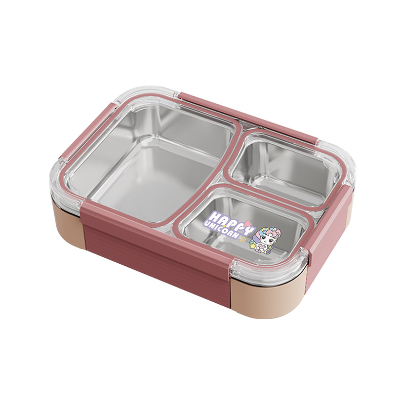 304 неръждаема стомана Изолирана кутия за обяд с четири отделения, двойнослойна, 800–1000 ml