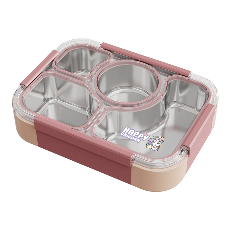 304 неръждаема стомана Изолирана кутия за обяд с четири отделения, двойнослойна, 800–1000 ml