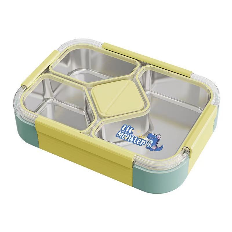 304 неръждаема стомана Изолирана кутия за обяд с четири отделения, двойнослойна, 800–1000 ml