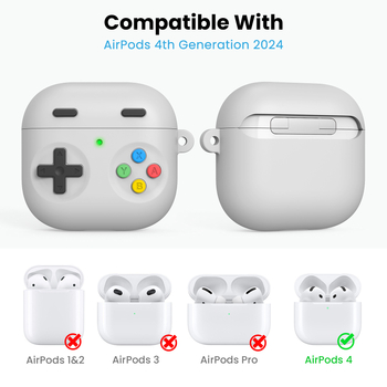 Carcasă din silicon pentru AirPods 4, cartoon Soft-Shell, DD10, fabricație cu adeziv