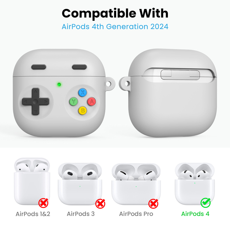 Carcasă din silicon pentru AirPods 4, cartoon Soft-Shell, DD10, fabricație cu adeziv