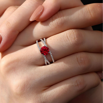 Geometrijski prsten od 925 srebra s postavljenim kamenjem, Kangzhina Jewelry – originalni dizajn za žene