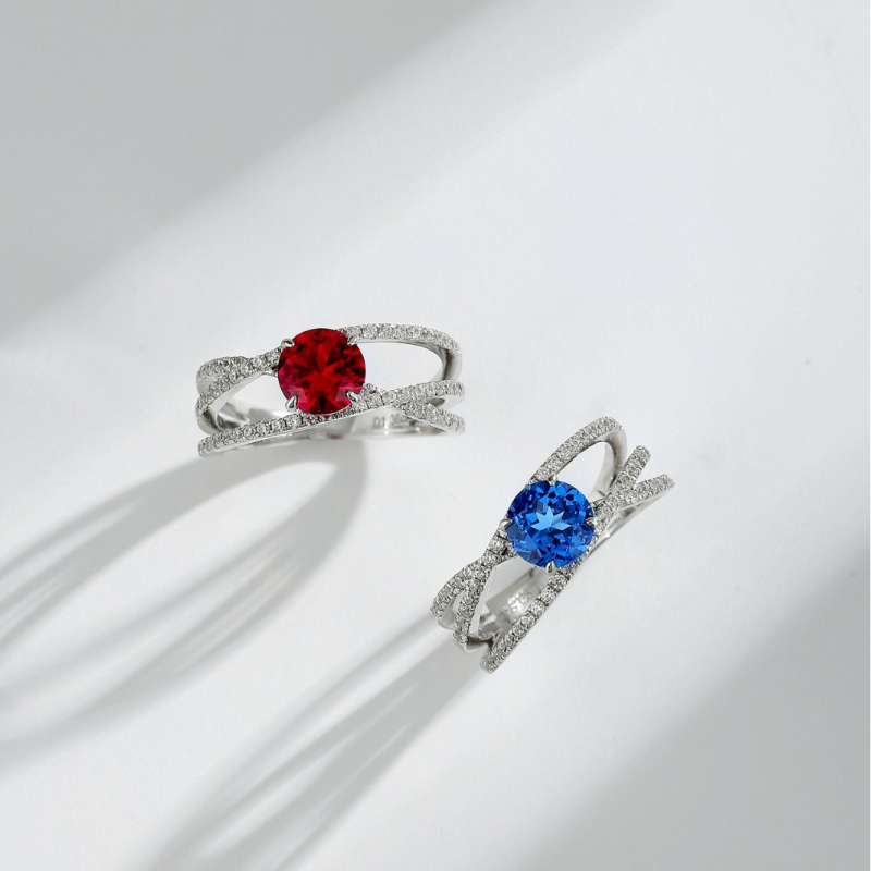 Geometrijski prsten od 925 srebra s postavljenim kamenjem, Kangzhina Jewelry – originalni dizajn za žene