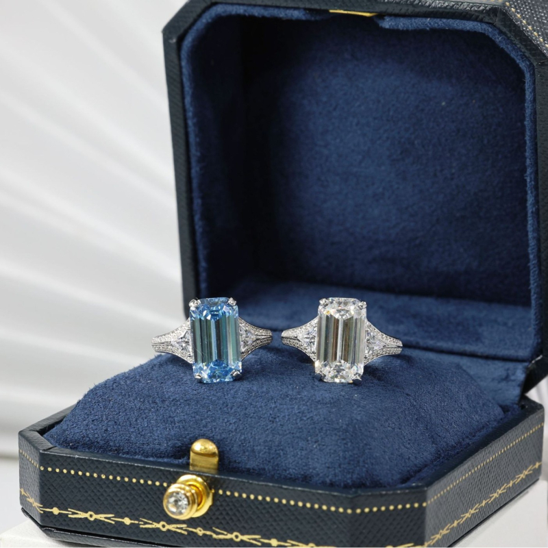 Geometrijski prsten s postavljenim dragim kamenom, Yuhan Jewelry, srebro 925, retro stil