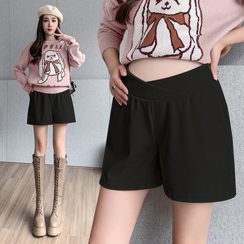 Бременни къси панталони Chenille – свободен силует, 3/4 дължина, абдоминална поддръжка