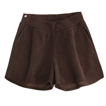 Бременни къси панталони Chenille – свободен силует, 3/4 дължина, абдоминална поддръжка