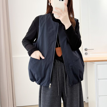 Cardigan vest femei - guler rotund, poliester 90-95%, versiune standard, toamnă 2025