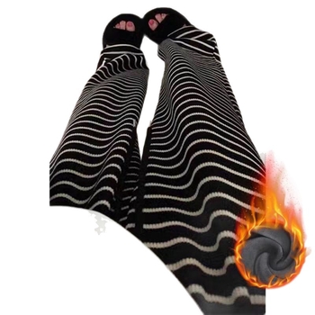 Kismama csíkos, széles szabású nadrág, pamut-elasztán keverék, laza fazon, melegen tart, 2025 (Csíkos, Széles szabás, Pamut-elasztán keverék, Laza fazon, Melegen tart, 2025)