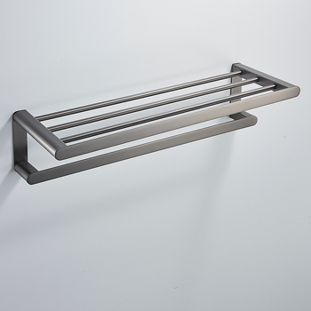 Set kupaonskih dodataka od nehrđajućeg čelika, pet dijelova, moderni minimalistički stil: držač za ručnike, stalak za ručnike, kukice, držač za papir, model QY-45