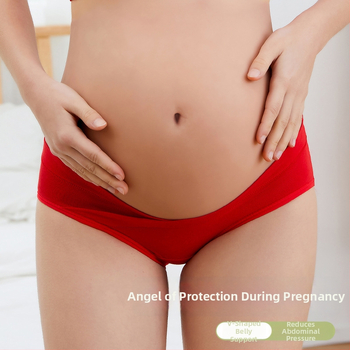 Lenjerie de maternitate cu talie joasă și susținere a abdomenului în formă de V, bumbac respirabil, căptușeală între picioare 100% bumbac, pentru toate anotimpurile