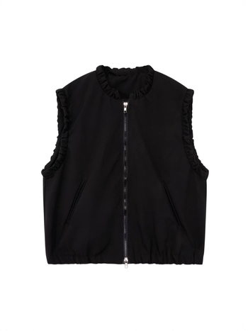 Bez rukava vest u japansko-korejskom casual stilu, poliester, zatvarač, okrugli izrez