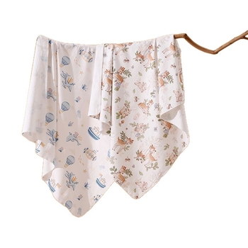 JOYNCLEON 100% pamutból készült babafogó kendő, állatmintás, őszi-téli, újszülöttek 0–1 év