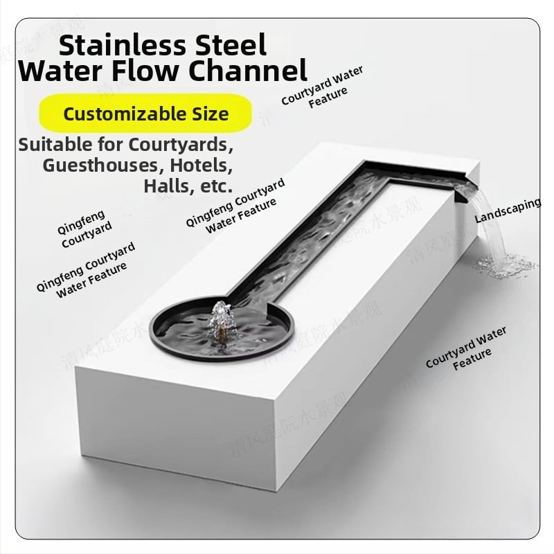 Programovateľná fontána pre jazierko s rybami, vodopád na stene, 304 nerezová oceľ, krajinný vodný prvok