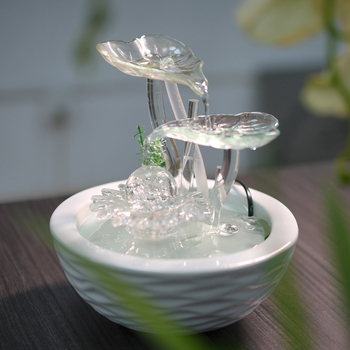 Asztali üvegkút Jóllét kereke, modern kínai stílus, testreszabható gyártás, polírozott felület, öntés