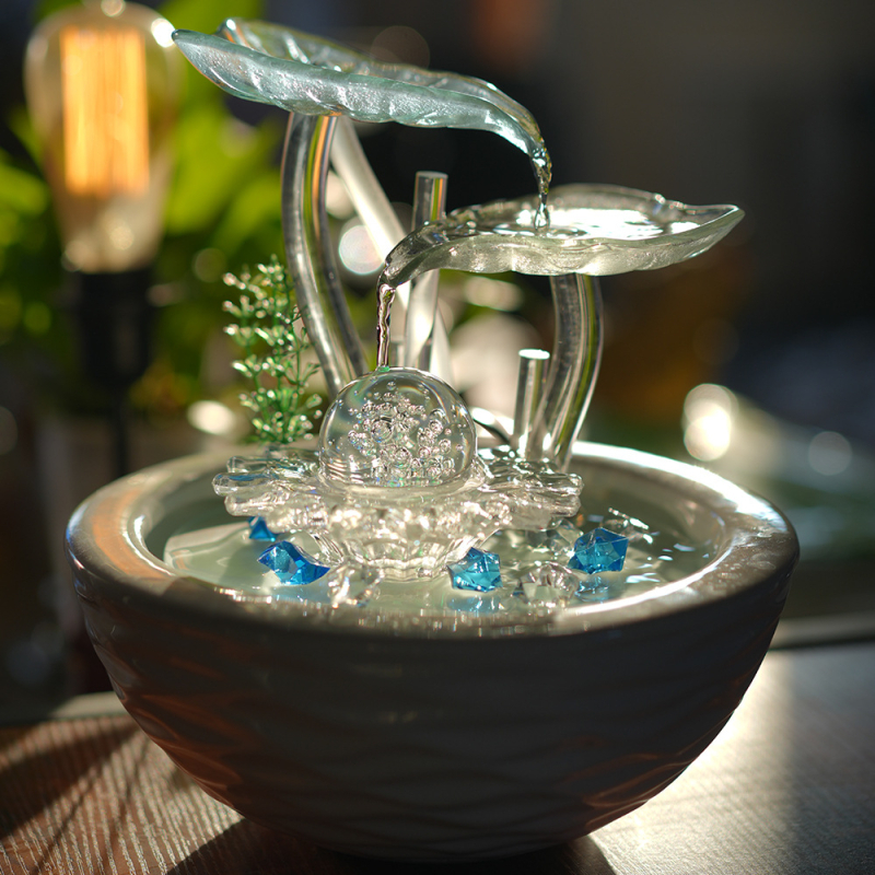 Asztali üvegkút Jóllét kereke, modern kínai stílus, testreszabható gyártás, polírozott felület, öntés