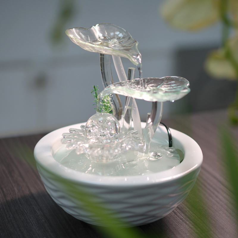 Asztali üvegkút Jóllét kereke, modern kínai stílus, testreszabható gyártás, polírozott felület, öntés