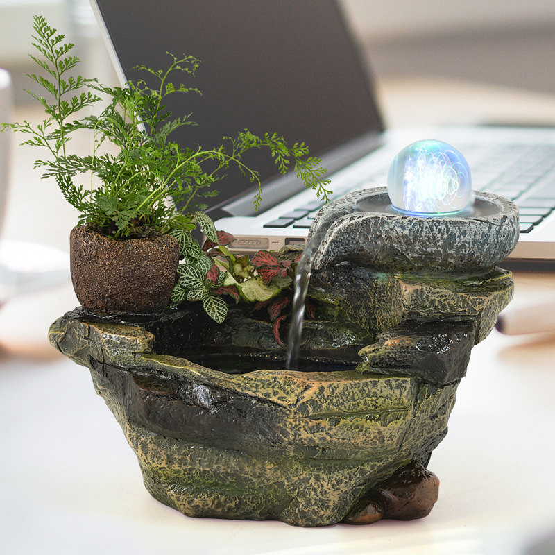 Qijotao Gyanta asztali szökőkút – kézzel készített, modern minimalist stílusú dekoráció