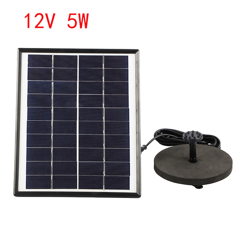 Fântână solară plutitoare pentru grădină – design peisaj plutitor, 12V 5W, jet combinat, ieșire de 8 mm, înălțime de ridicare 1,9 m