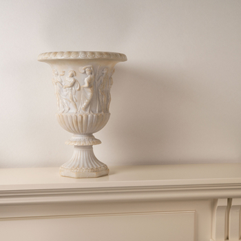 Hidropóniás váza gyantából készült római reliefszobával, jáde utánozat kinézet, középkori francia retro stílusú, eredeti dizájn dekoráció