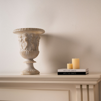 Hidropóniás váza gyantából készült római reliefszobával, jáde utánozat kinézet, középkori francia retro stílusú, eredeti dizájn dekoráció