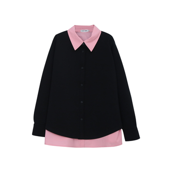 Ženska košulja s ovratnikom, Mamba Cotton Fleece, pamuk, dugi rukav, široki kroj
