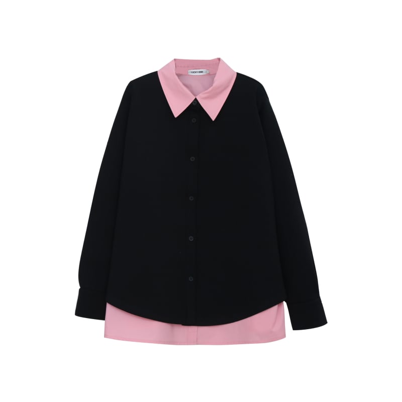 Ženska košulja s ovratnikom, Mamba Cotton Fleece, pamuk, dugi rukav, široki kroj
