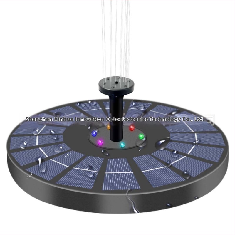 Solárny vonkajší fontán s otáčavou tryskou a vzorovým postrekovaním, plávajúci kúpeľ pre vtáky