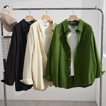 Ženska košulja s dugim rukavima, ovratnik košulje, japansko-korejski casual stil, 95% pamuk