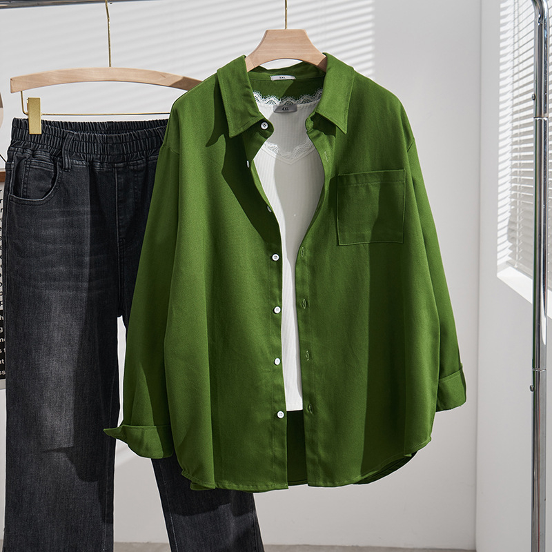 Ženska košulja s dugim rukavima, ovratnik košulje, japansko-korejski casual stil, 95% pamuk