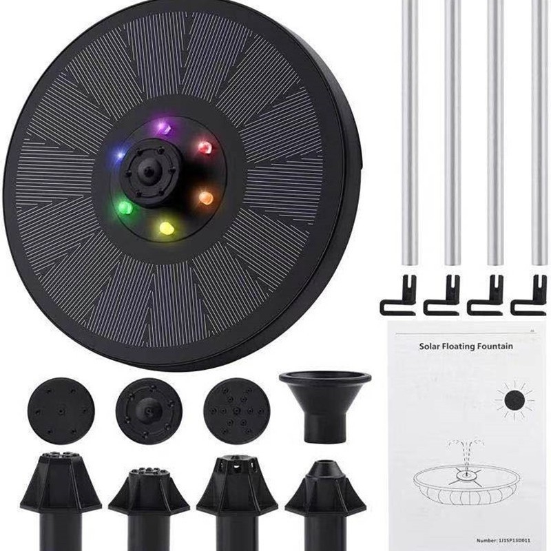 Fântână solară plutitoare pentru piscine în aer liber, cu stocare de energie și lanternă – pulverizare tipar, fântână pentru baie de păsări