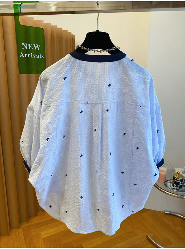 Női poliészter ing, kerek nyakú, 5/4 ujjú, egyenes szabású, mindennapi nyári felső 2025