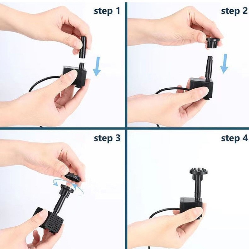 Fântână pătrată alimentată solar, cu cablu prelungit, pentru utilizare în interior, potrivită pentru grădină exterioară și iaz cu pești