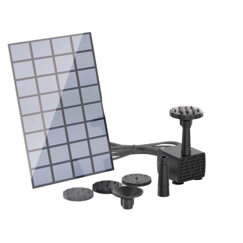 Fântână pătrată alimentată solar, cu cablu prelungit, pentru utilizare în interior, potrivită pentru grădină exterioară și iaz cu pești