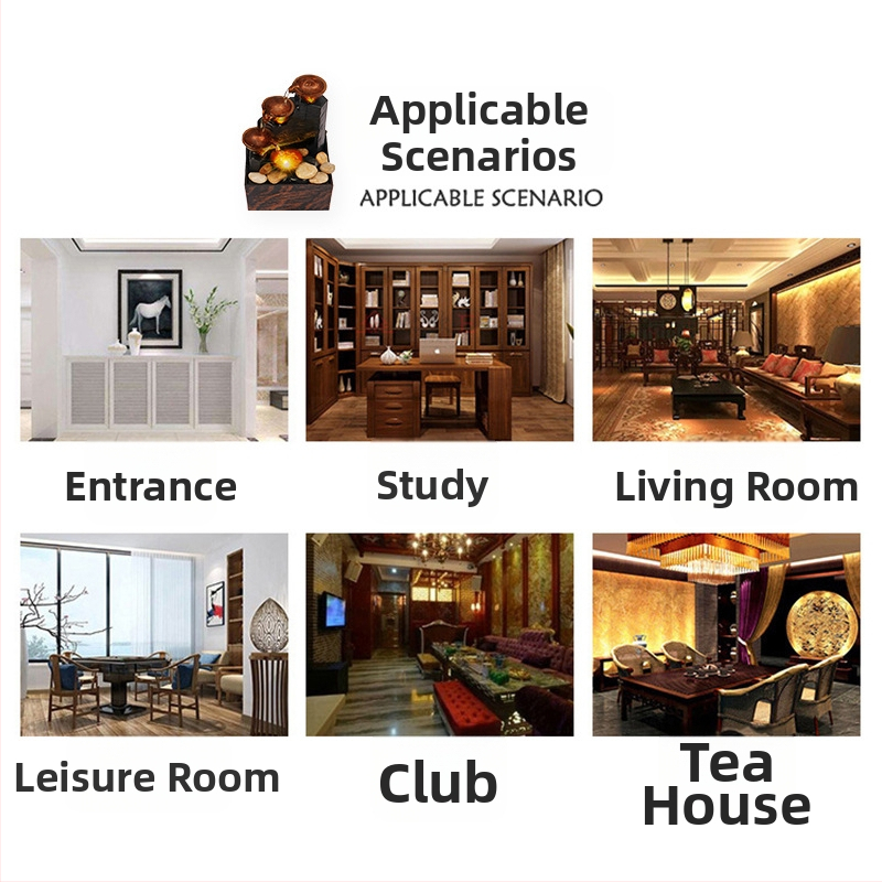 Tečúca voda lampa – stolová dekorácia, séria Golden Ladder Running Water, Musen Tang