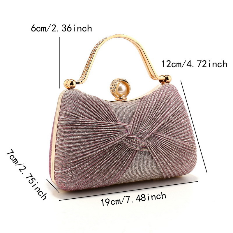 Redőzött estélyi táska, függőleges négyszögletes formával, zárható, merev külső, telefon zseb