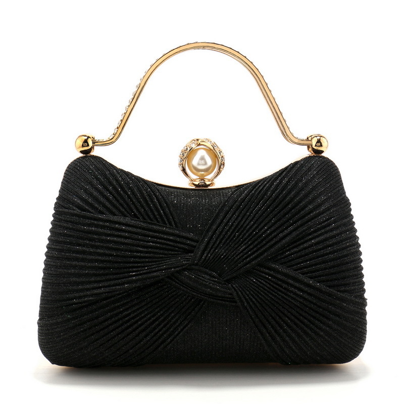 Redőzött estélyi táska, függőleges négyszögletes formával, zárható, merev külső, telefon zseb