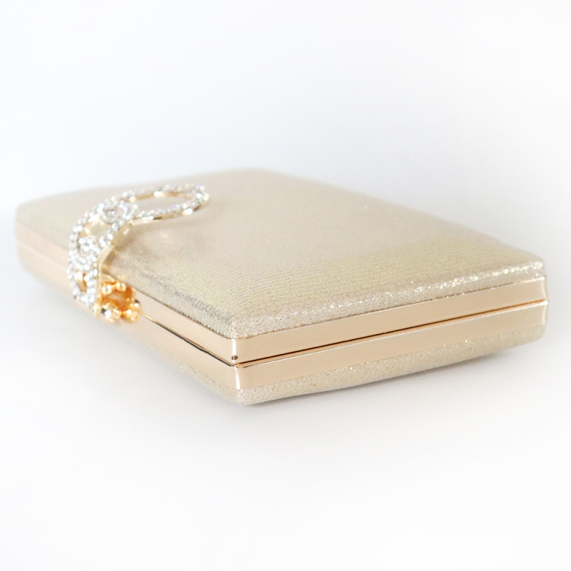 Genzi glitter večernja clutch, ručno izrađena, vanjski dio i podstava od poliestera, oblik kvadratni vodoravni, zaključavanje, težina 0,35 kg