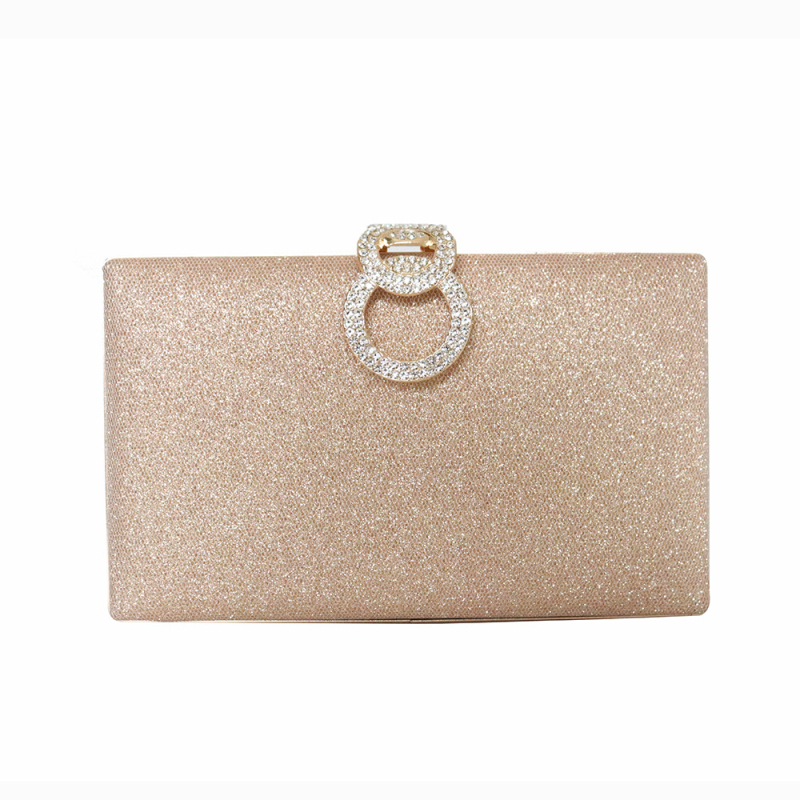 Genzi glitter večernja clutch, ručno izrađena, vanjski dio i podstava od poliestera, oblik kvadratni vodoravni, zaključavanje, težina 0,35 kg