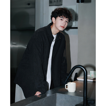 ING galléros reverrel, hosszú ujjú, laza szabású, egyszínű mintázat, őszi 2024 poliészter-keverék anyag