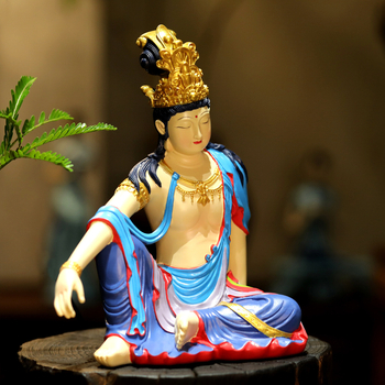 Avalokiteshvara Bodhisattva szobor, gyantából készült, Hongyikang márka, új kínai stílus