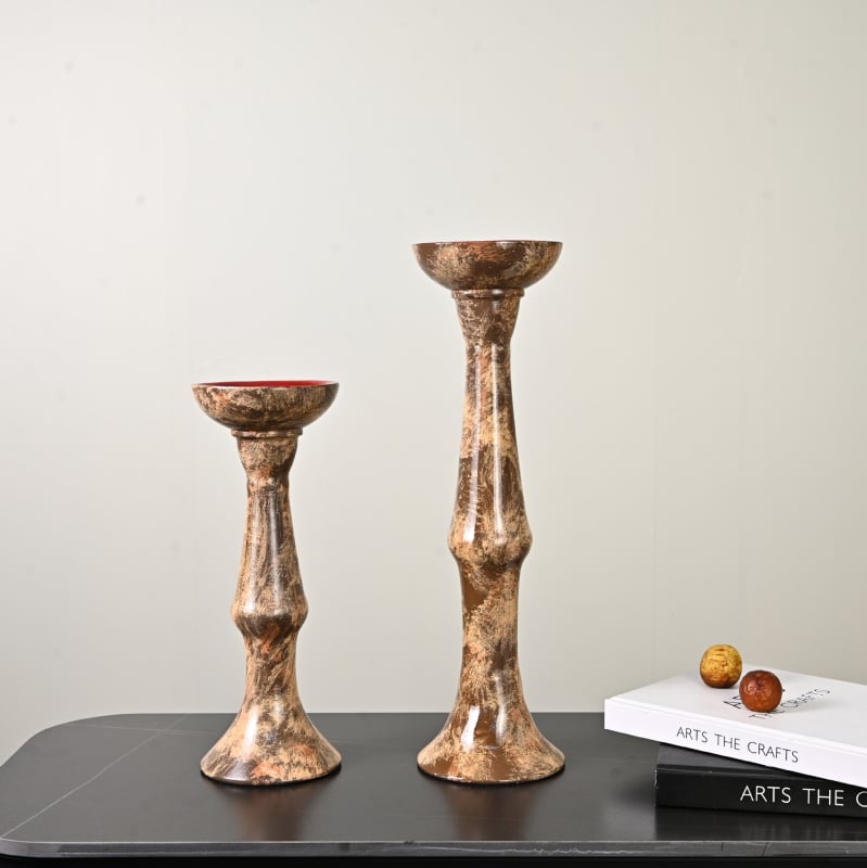 Candelabru din rășină, stil modern minimalist, pictat manual, ornament geometric abstract pentru birou și dormitor