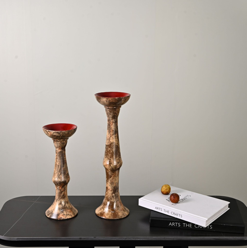 Candelabru din rășină, stil modern minimalist, pictat manual, ornament geometric abstract pentru birou și dormitor
