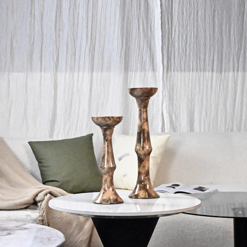 Candelabru din rășină, stil modern minimalist, pictat manual, ornament geometric abstract pentru birou și dormitor