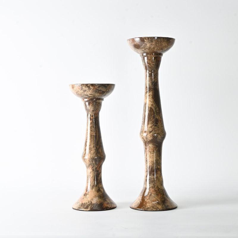 Candelabru din rășină, stil modern minimalist, pictat manual, ornament geometric abstract pentru birou și dormitor