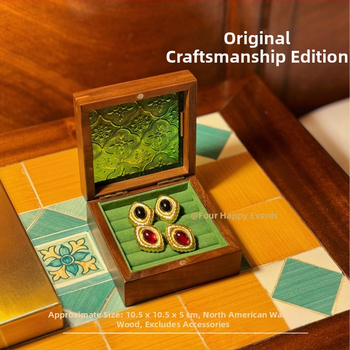 Ξύλινο κουτί κοσμημάτων από καρυδιά με γυάλινη οθόνη – μασίβ ξύλο, αποθήκευση κοσμημάτων, vintage στυλ, κουτί συσκευασίας, Κίνα