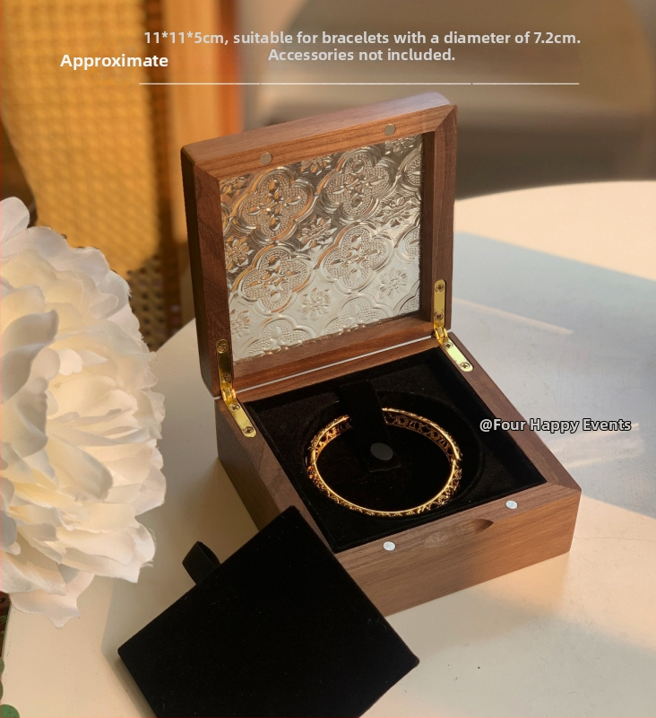 Ξύλινο κουτί κοσμημάτων από καρυδιά με γυάλινη οθόνη – μασίβ ξύλο, αποθήκευση κοσμημάτων, vintage στυλ, κουτί συσκευασίας, Κίνα