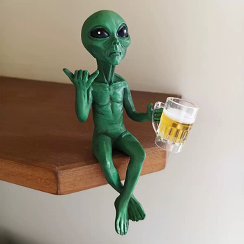 Socha od smole: vanzemirac UFO za vrt – vanjska dekorativna skulptura