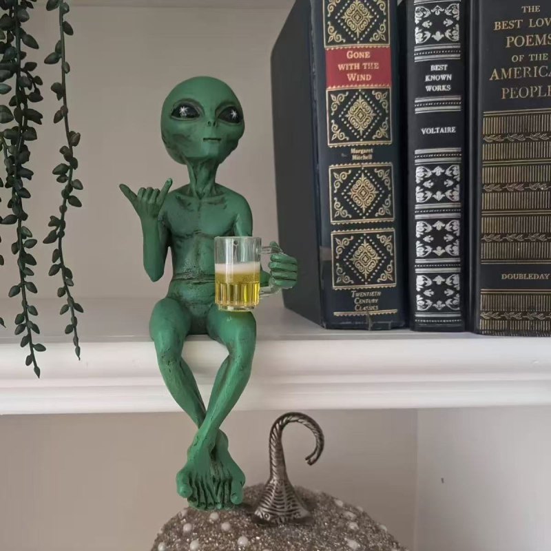 Socha od smole: vanzemirac UFO za vrt – vanjska dekorativna skulptura