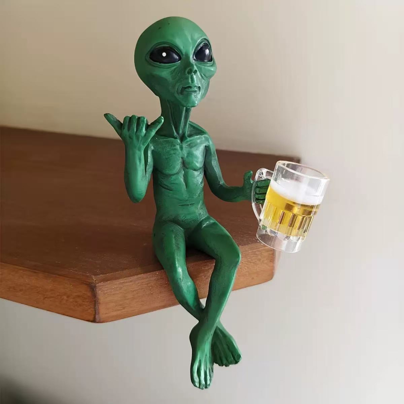 Socha od smole: vanzemirac UFO za vrt – vanjska dekorativna skulptura