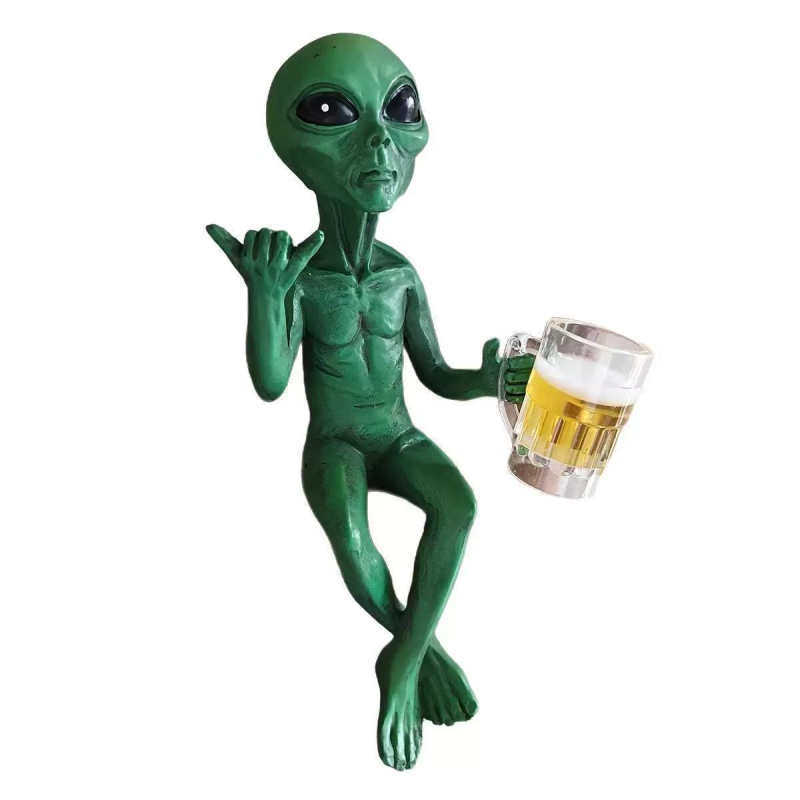 Socha od smole: vanzemirac UFO za vrt – vanjska dekorativna skulptura